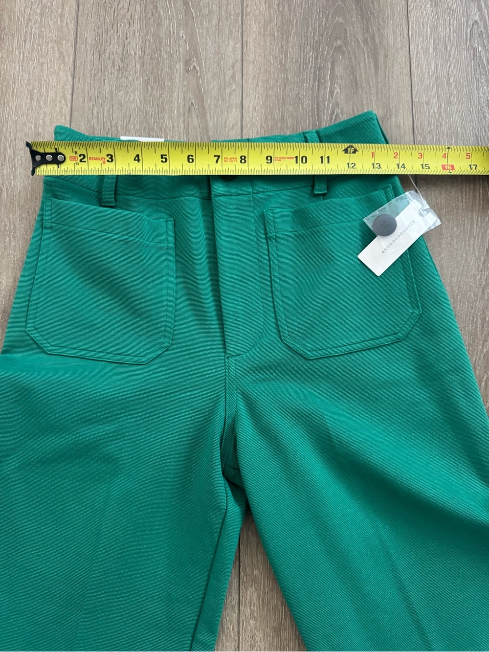 Maeve NWT The Colette Wide Leg Cropped Emerald Green Anthropologie 27 - Picture 7 of 10